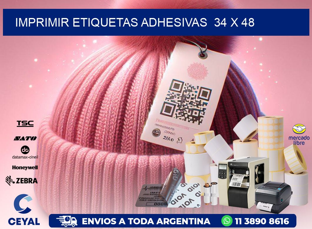 Imprimir Etiquetas adhesivas  34 x 48