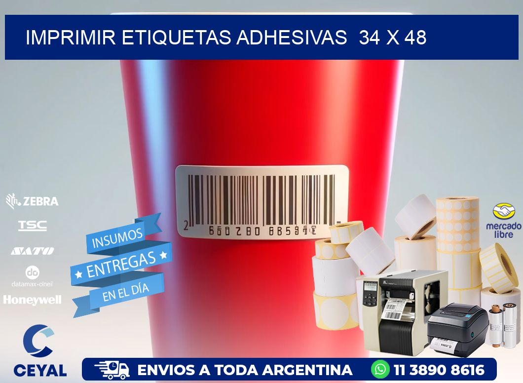 Imprimir Etiquetas adhesivas  34 x 48