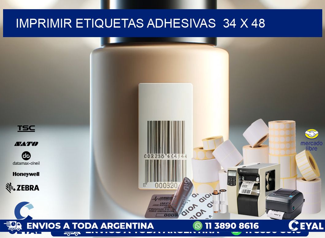 Imprimir Etiquetas adhesivas  34 x 48