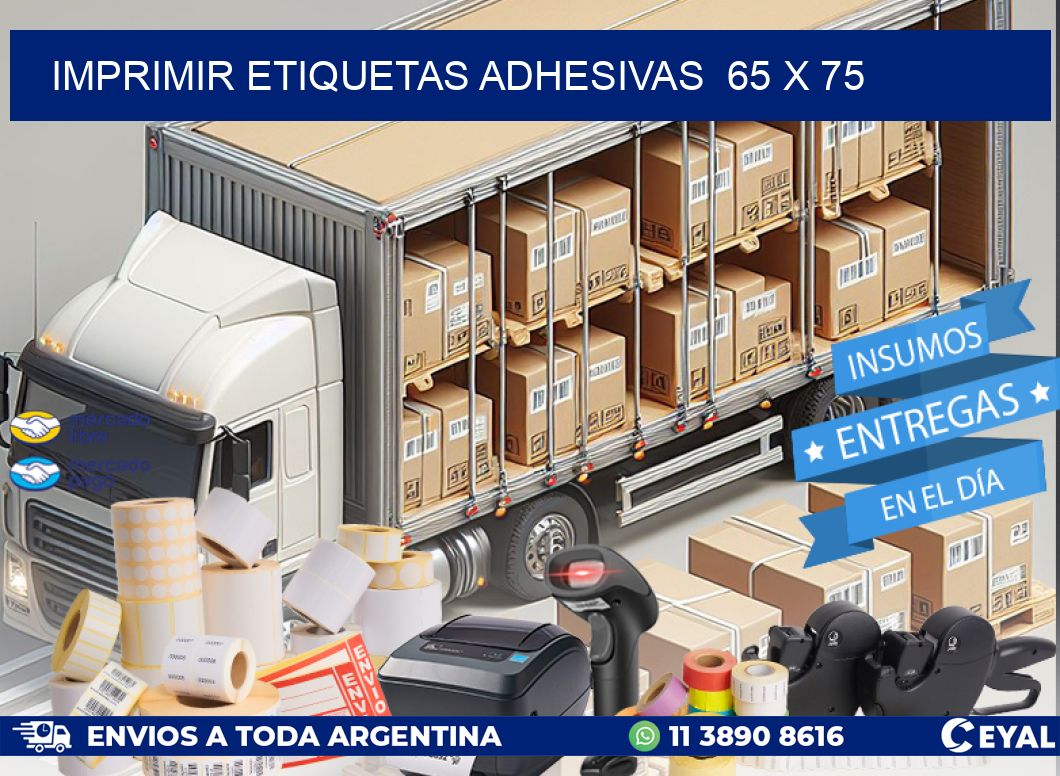 Imprimir Etiquetas adhesivas  65 x 75