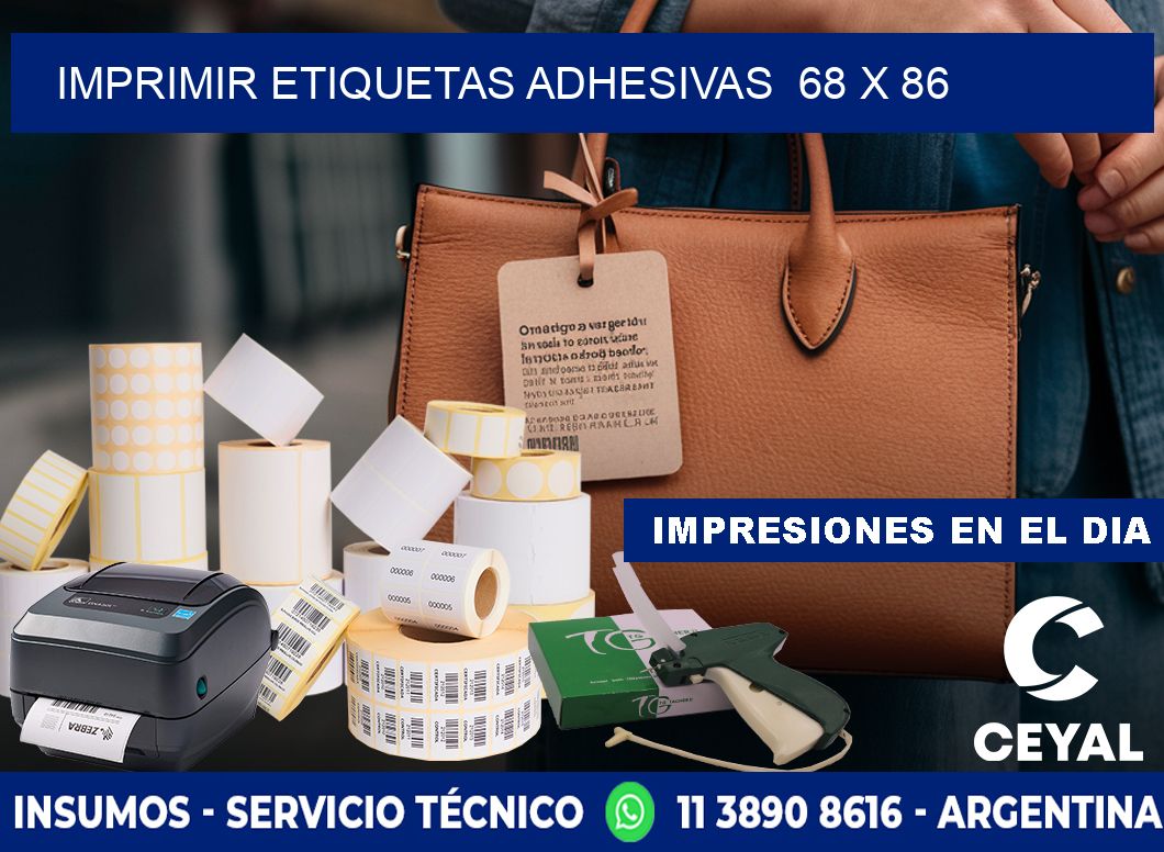 Imprimir Etiquetas adhesivas  68 x 86