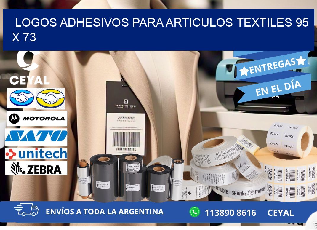 LOGOS ADHESIVOS PARA ARTICULOS TEXTILES 95 x 73