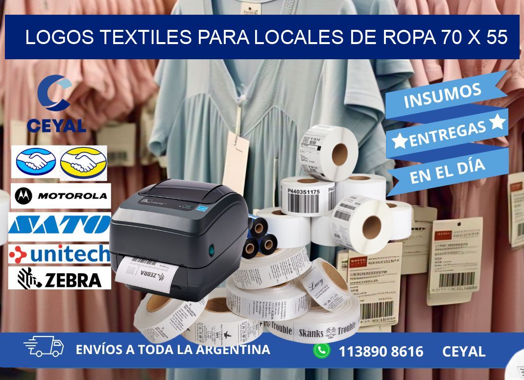 LOGOS TEXTILES PARA LOCALES DE ROPA 70 x 55