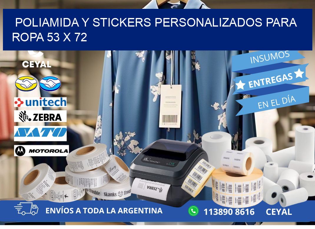 POLIAMIDA Y STICKERS PERSONALIZADOS PARA ROPA 53 x 72