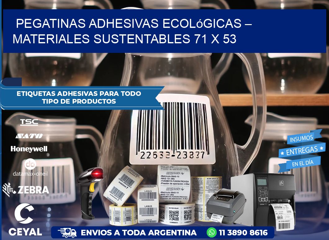 Pegatinas Adhesivas Ecológicas – Materiales Sustentables 71 x 53