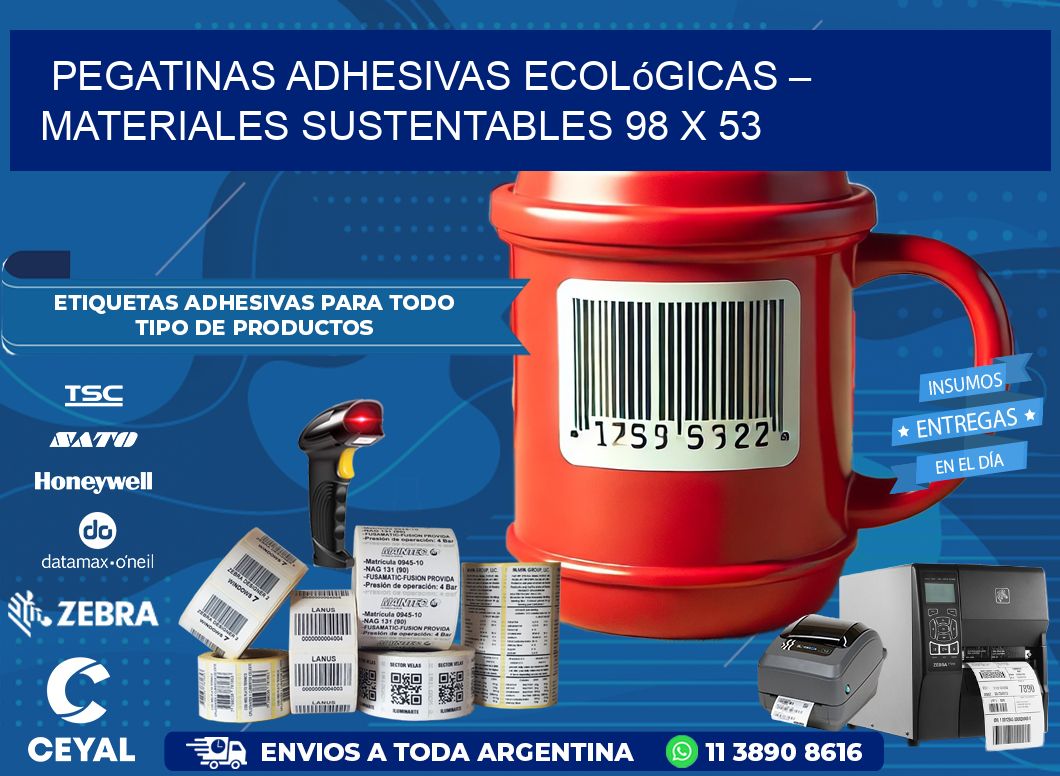 Pegatinas Adhesivas Ecológicas – Materiales Sustentables 98 x 53