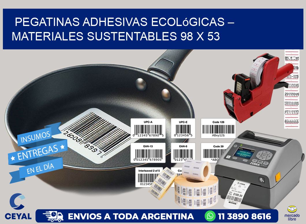 Pegatinas Adhesivas Ecológicas – Materiales Sustentables 98 x 53