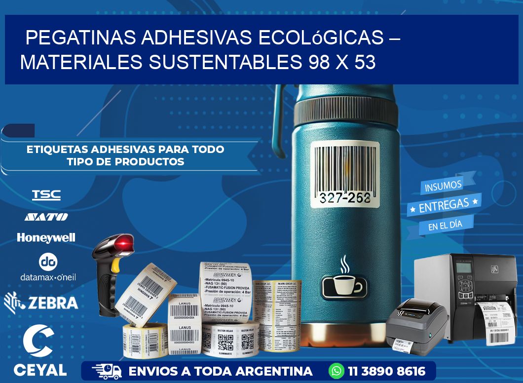 Pegatinas Adhesivas Ecológicas – Materiales Sustentables 98 x 53