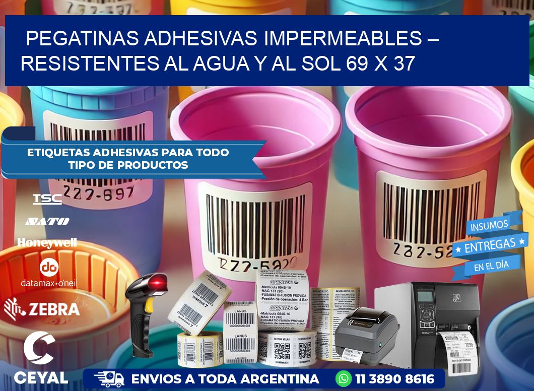 Pegatinas Adhesivas Impermeables – Resistentes al Agua y al Sol 69 x 37