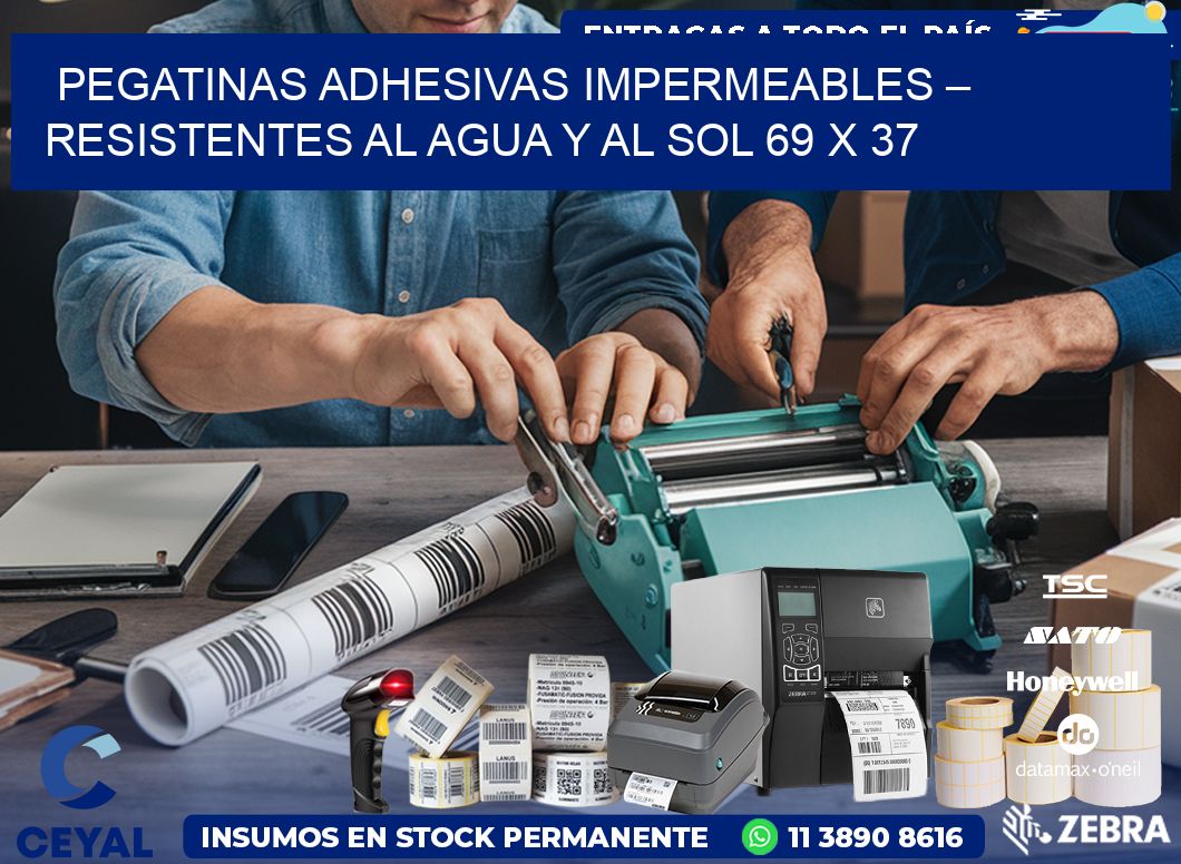 Pegatinas Adhesivas Impermeables – Resistentes al Agua y al Sol 69 x 37