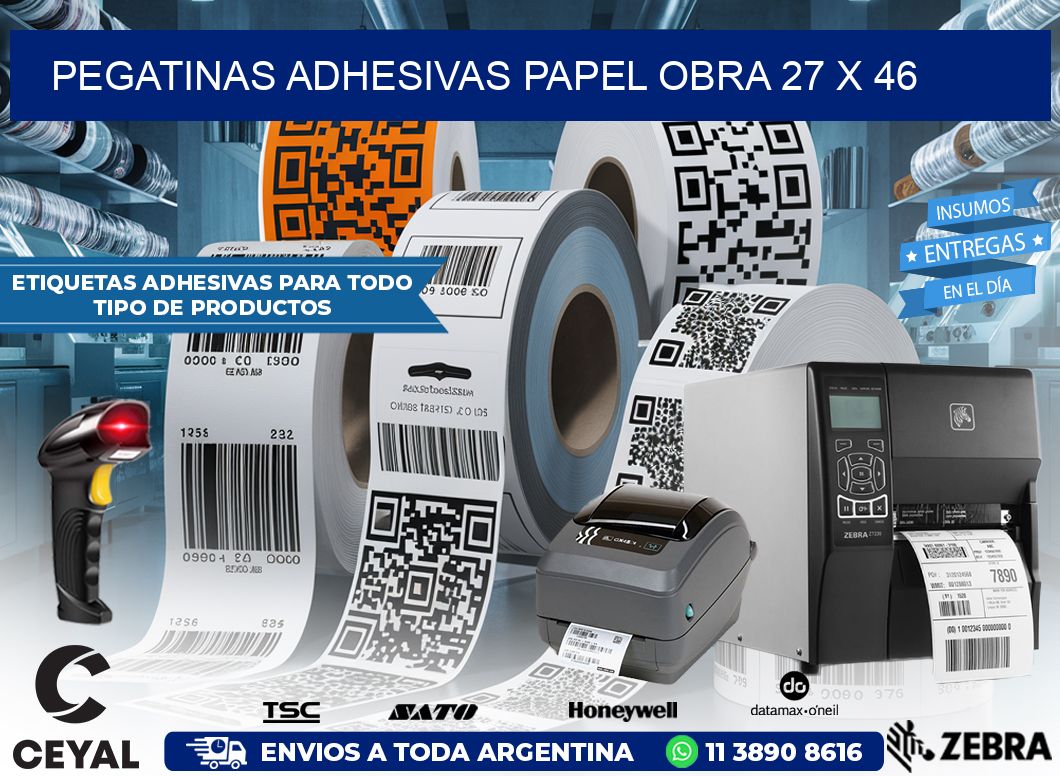 Pegatinas Adhesivas papel Obra 27 x 46