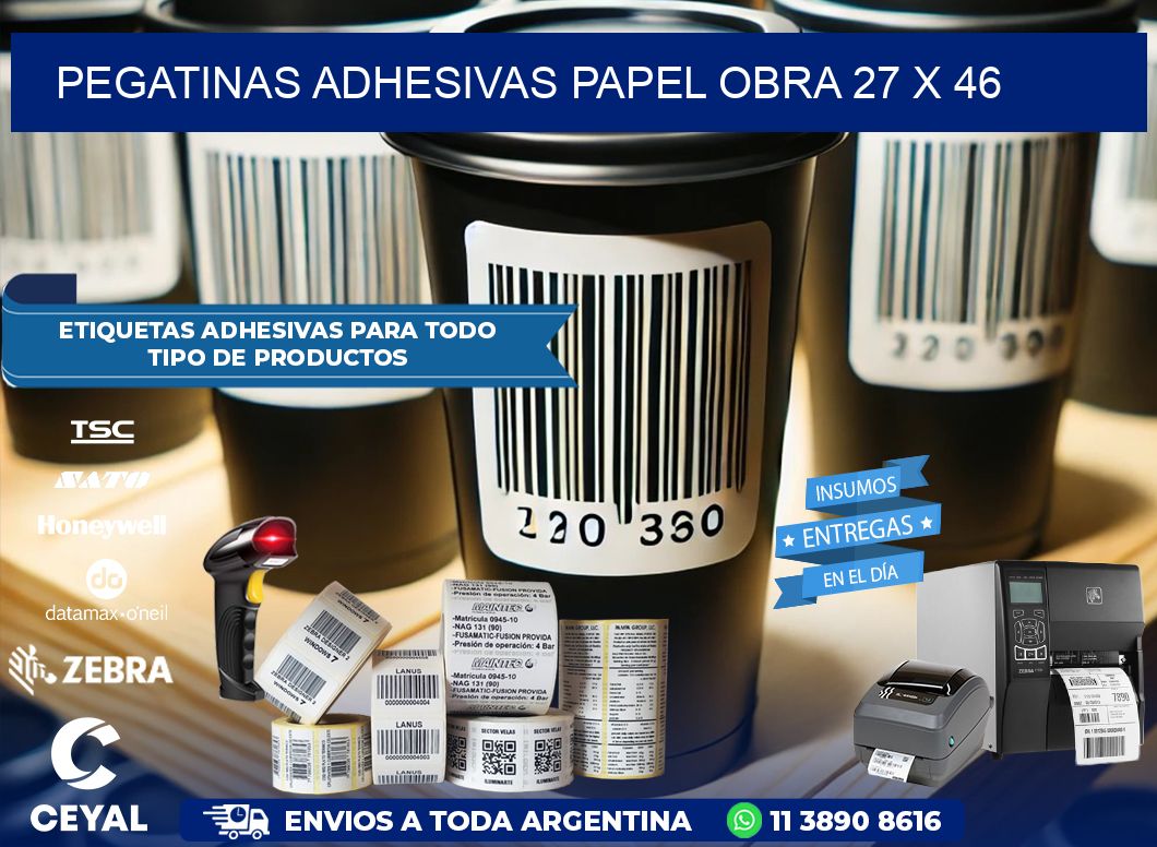 Pegatinas Adhesivas papel Obra 27 x 46