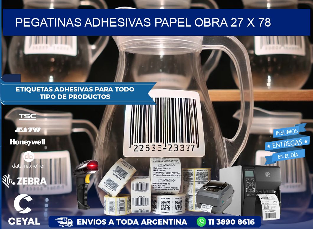 Pegatinas Adhesivas papel Obra 27 x 78