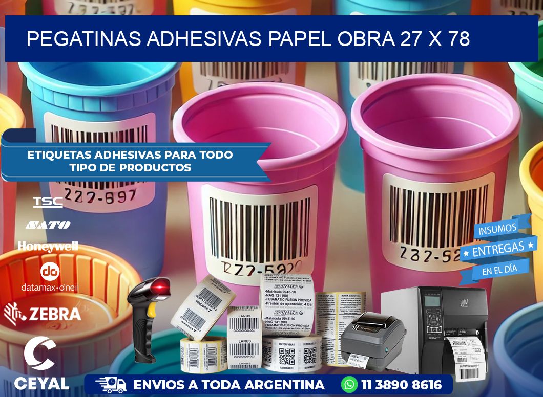 Pegatinas Adhesivas papel Obra 27 x 78