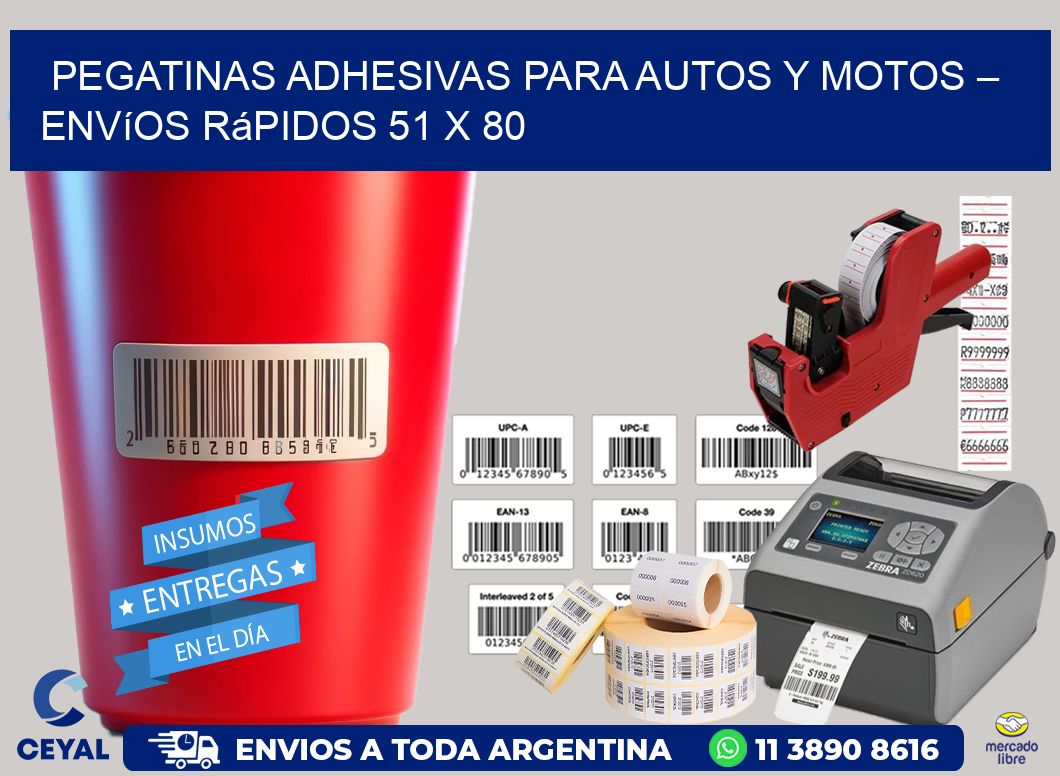 Pegatinas Adhesivas para Autos y Motos – Envíos Rápidos 51 x 80