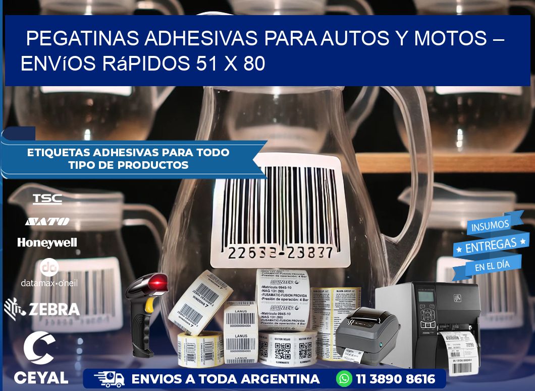 Pegatinas Adhesivas para Autos y Motos – Envíos Rápidos 51 x 80