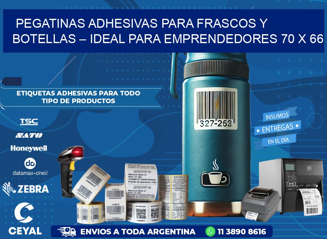 Pegatinas Adhesivas para Frascos y Botellas – Ideal para Emprendedores 70 x 66