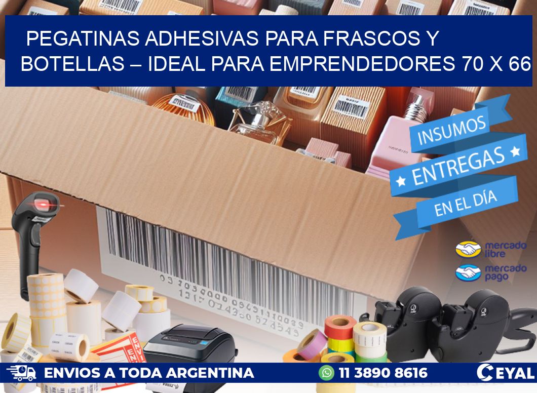 Pegatinas Adhesivas para Frascos y Botellas – Ideal para Emprendedores 70 x 66