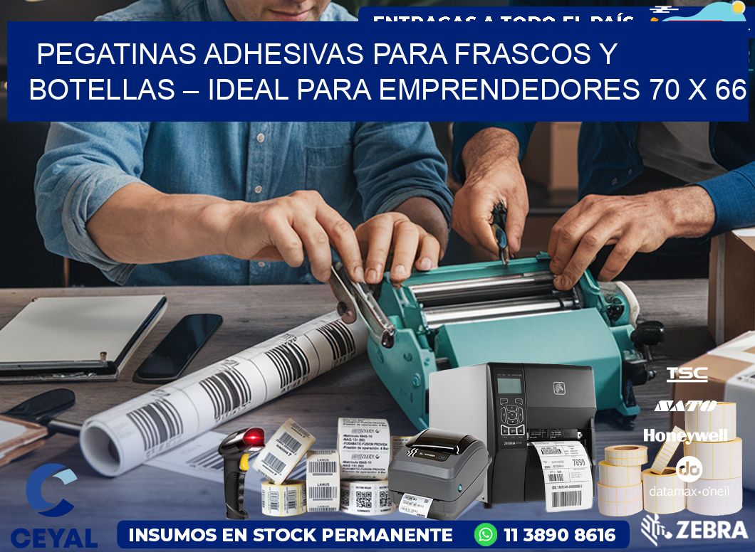 Pegatinas Adhesivas para Frascos y Botellas – Ideal para Emprendedores 70 x 66