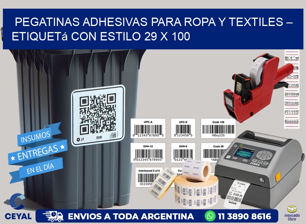 Pegatinas Adhesivas para Ropa y Textiles – Etiquetá con Estilo 29 x 100