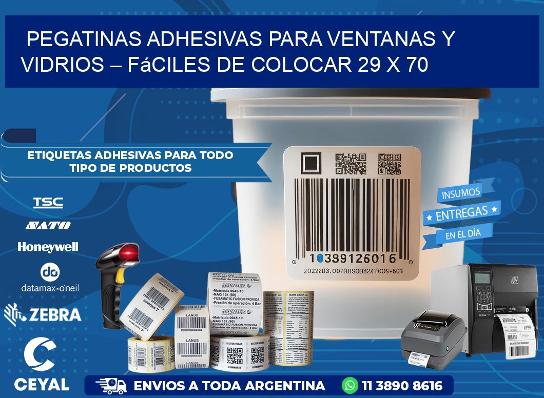 Pegatinas Adhesivas para Ventanas y Vidrios – Fáciles de Colocar 29 x 70