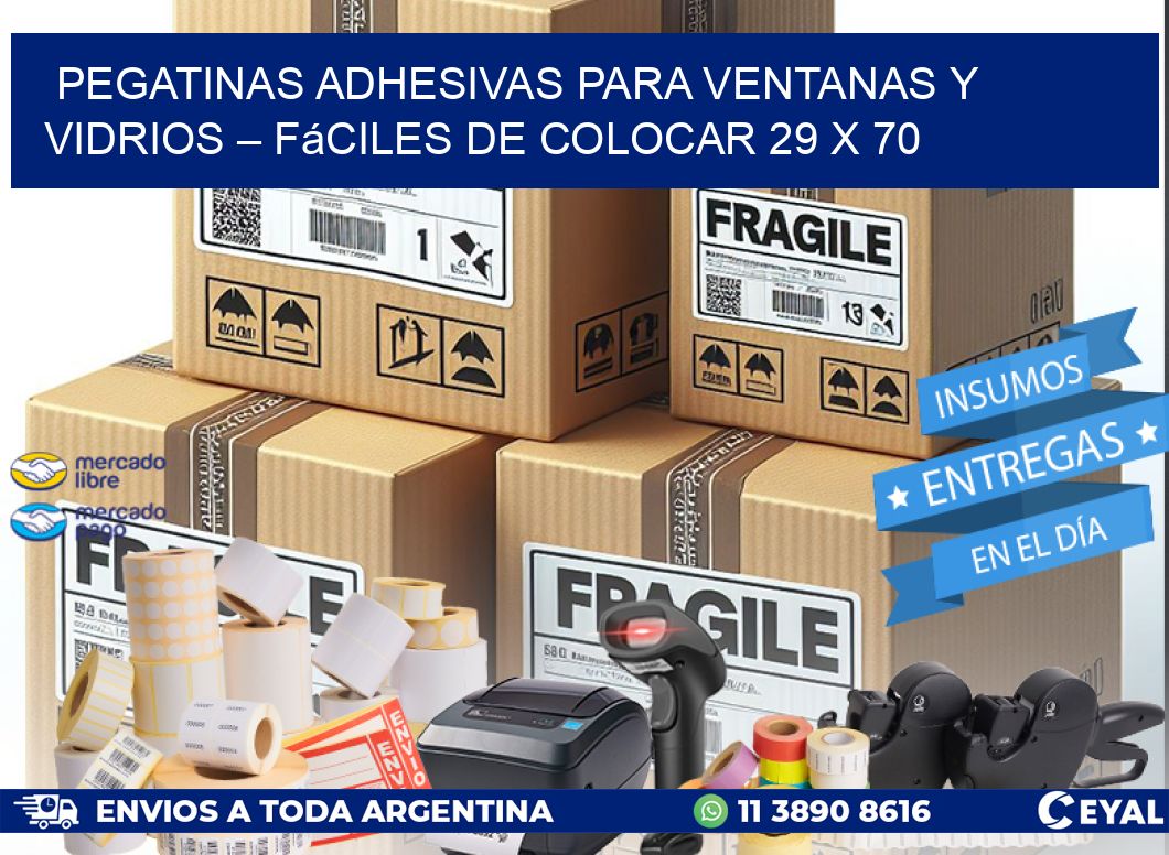 Pegatinas Adhesivas para Ventanas y Vidrios – Fáciles de Colocar 29 x 70