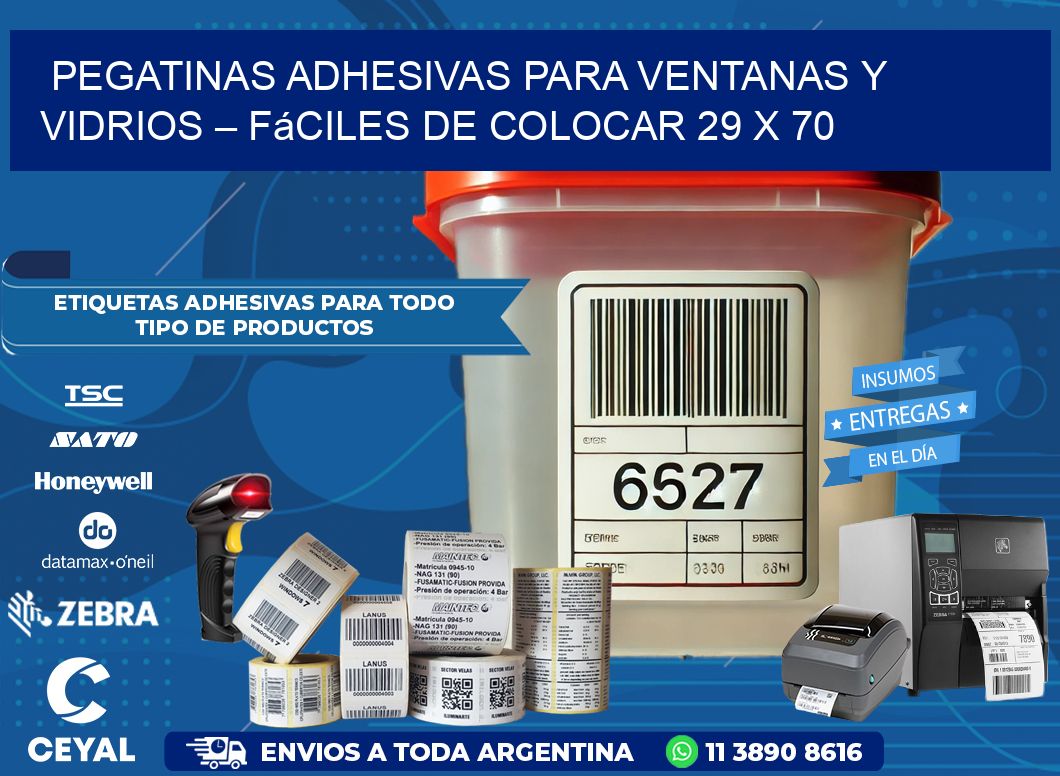 Pegatinas Adhesivas para Ventanas y Vidrios – Fáciles de Colocar 29 x 70