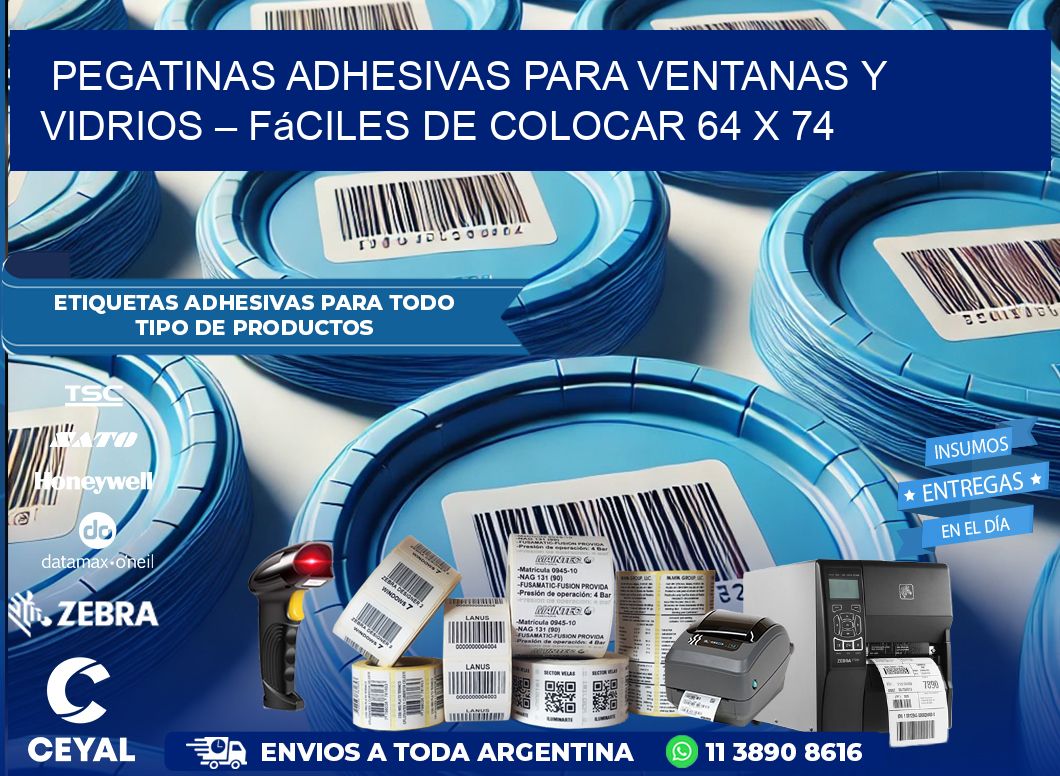 Pegatinas Adhesivas para Ventanas y Vidrios – Fáciles de Colocar 64 x 74