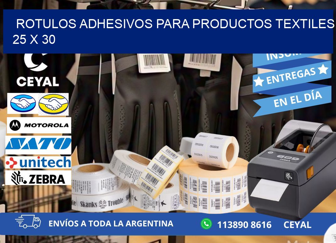 ROTULOS ADHESIVOS PARA PRODUCTOS TEXTILES 25 x 30