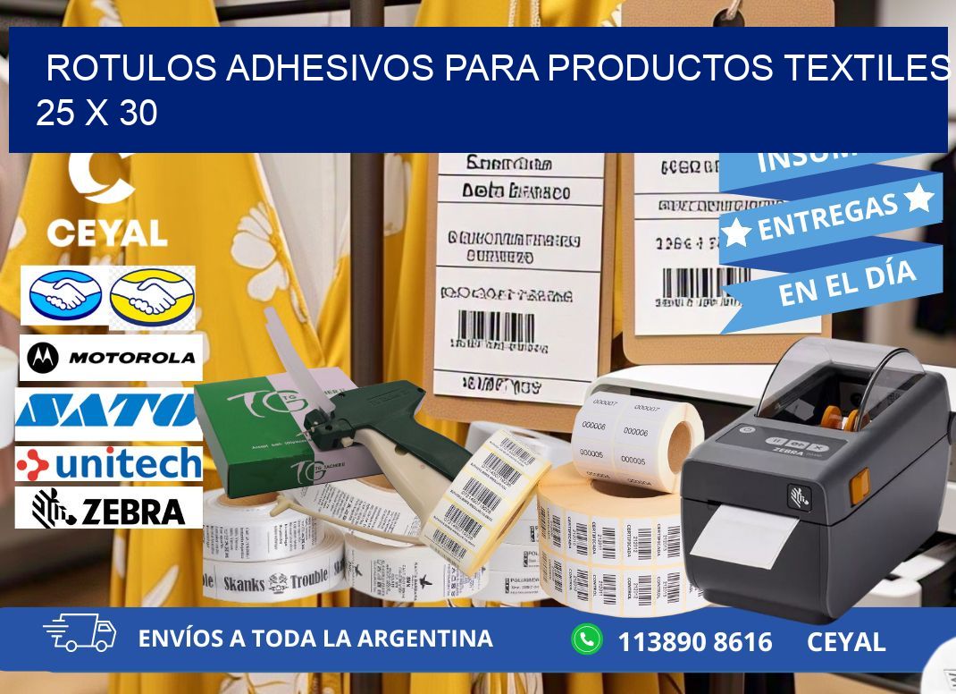 ROTULOS ADHESIVOS PARA PRODUCTOS TEXTILES 25 x 30