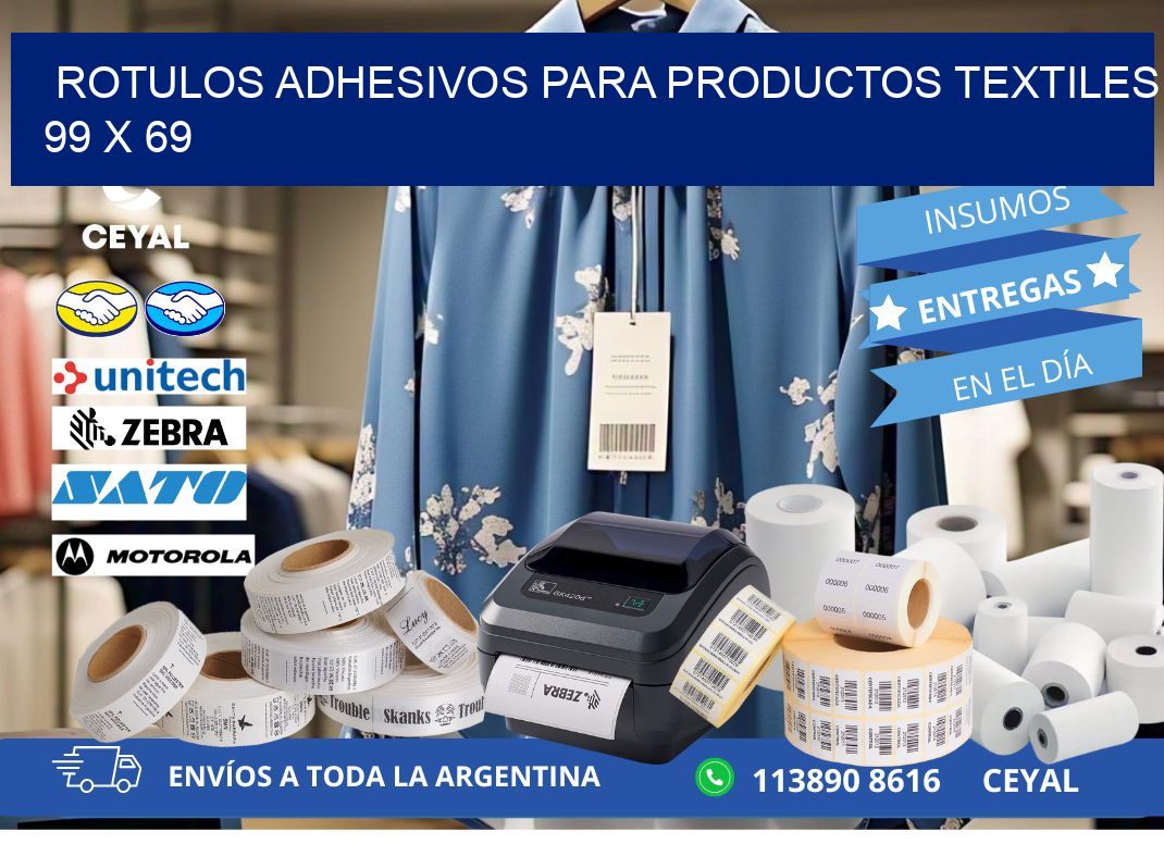 ROTULOS ADHESIVOS PARA PRODUCTOS TEXTILES 99 x 69