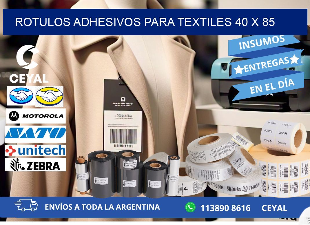 ROTULOS ADHESIVOS PARA TEXTILES 40 x 85