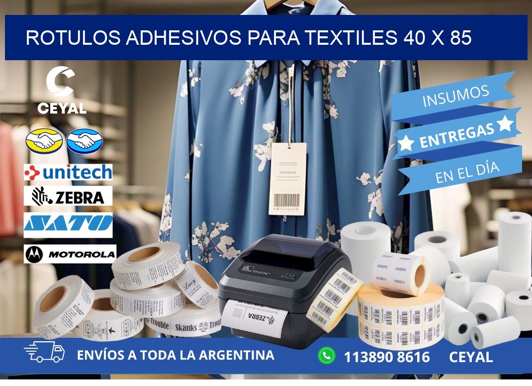 ROTULOS ADHESIVOS PARA TEXTILES 40 x 85