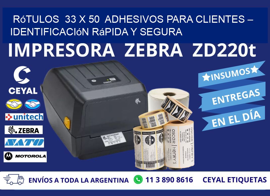 Rótulos  33 x 50  Adhesivos para Clientes – Identificación Rápida y Segura