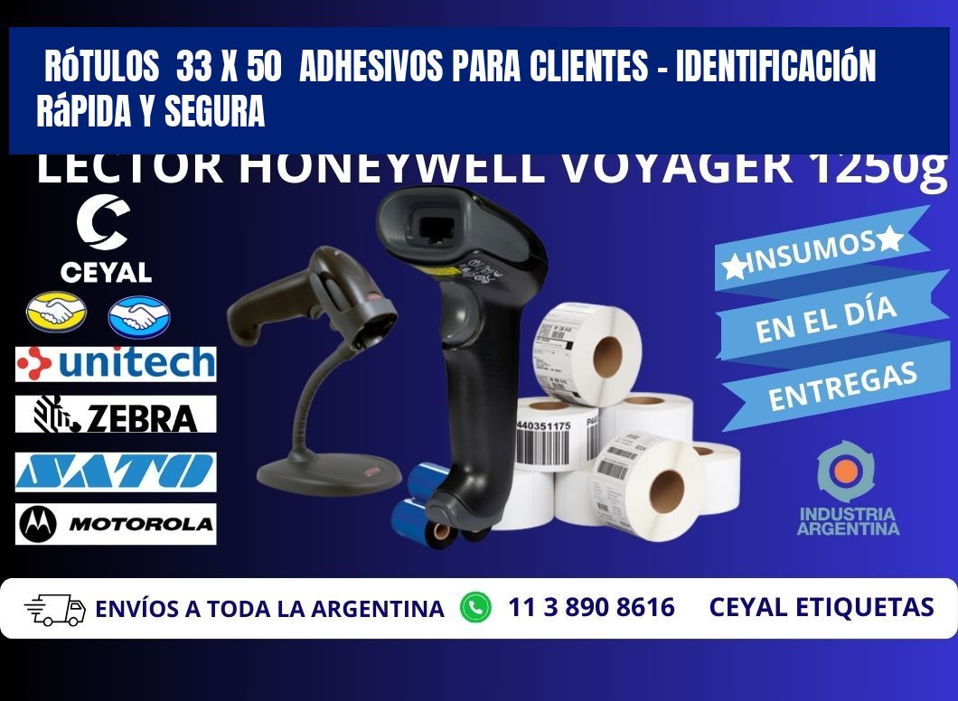 Rótulos  33 x 50  Adhesivos para Clientes – Identificación Rápida y Segura