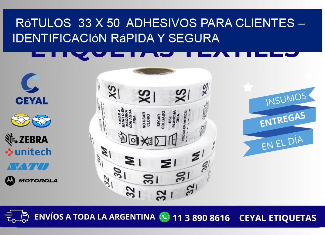 Rótulos  33 x 50  Adhesivos para Clientes – Identificación Rápida y Segura