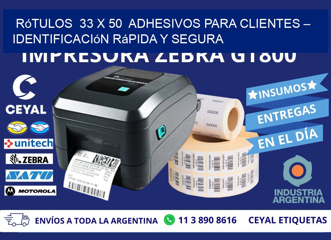 Rótulos  33 x 50  Adhesivos para Clientes – Identificación Rápida y Segura