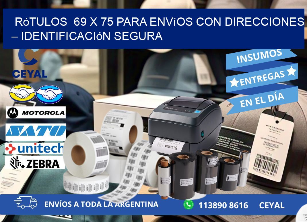 Rótulos  69 x 75 para Envíos con Direcciones – Identificación Segura