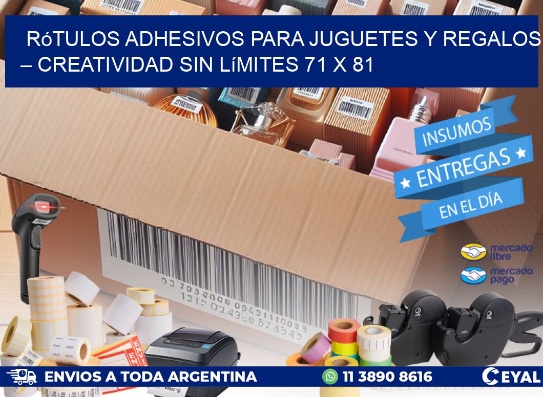 Rótulos Adhesivos para Juguetes y Regalos – Creatividad Sin Límites 71 x 81