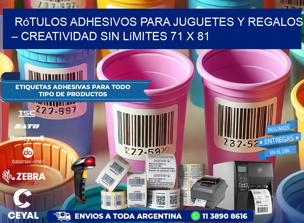 Rótulos Adhesivos para Juguetes y Regalos – Creatividad Sin Límites 71 x 81