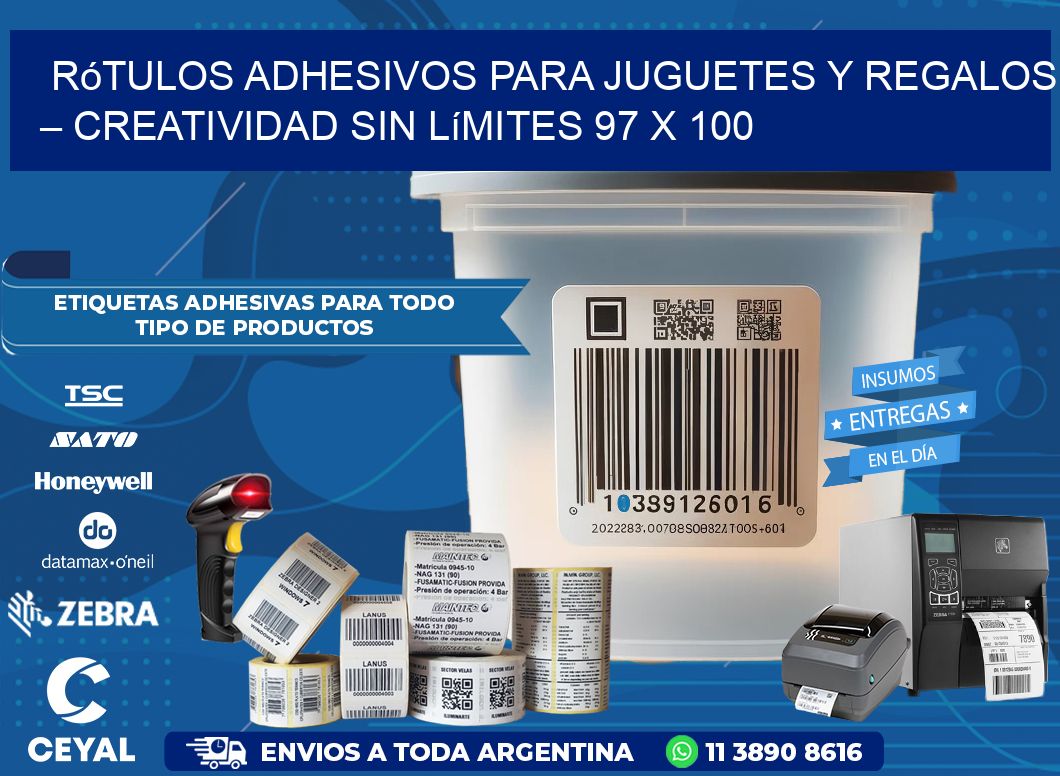 Rótulos Adhesivos para Juguetes y Regalos – Creatividad Sin Límites 97 x 100