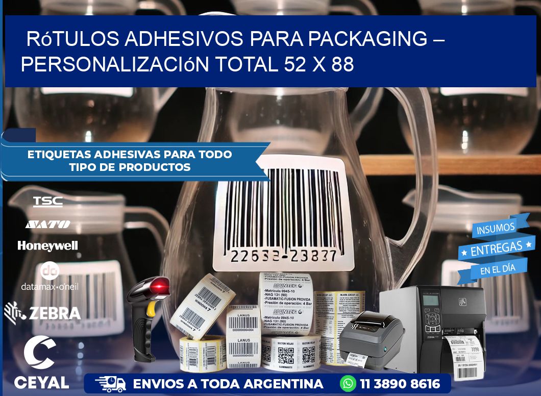 Rótulos Adhesivos para Packaging – Personalización Total 52 x 88