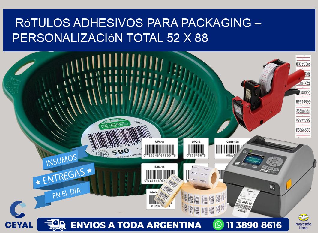 Rótulos Adhesivos para Packaging – Personalización Total 52 x 88