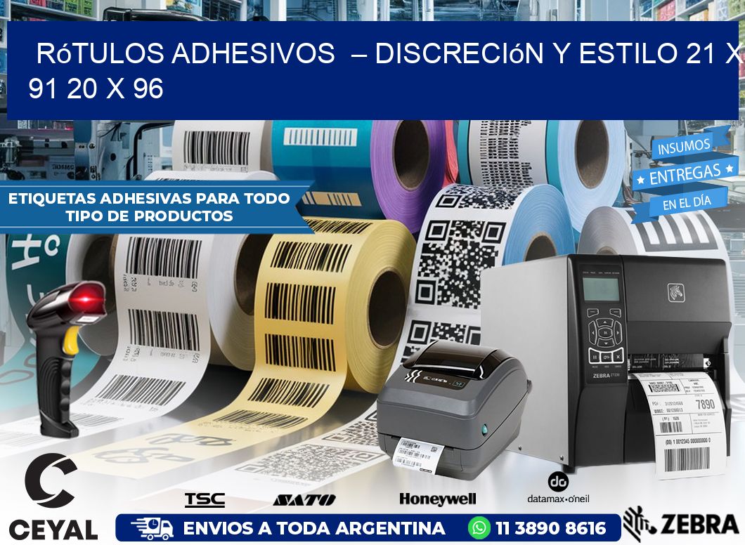 Rótulos Adhesivos  – Discreción y Estilo 21 x 91 20 x 96