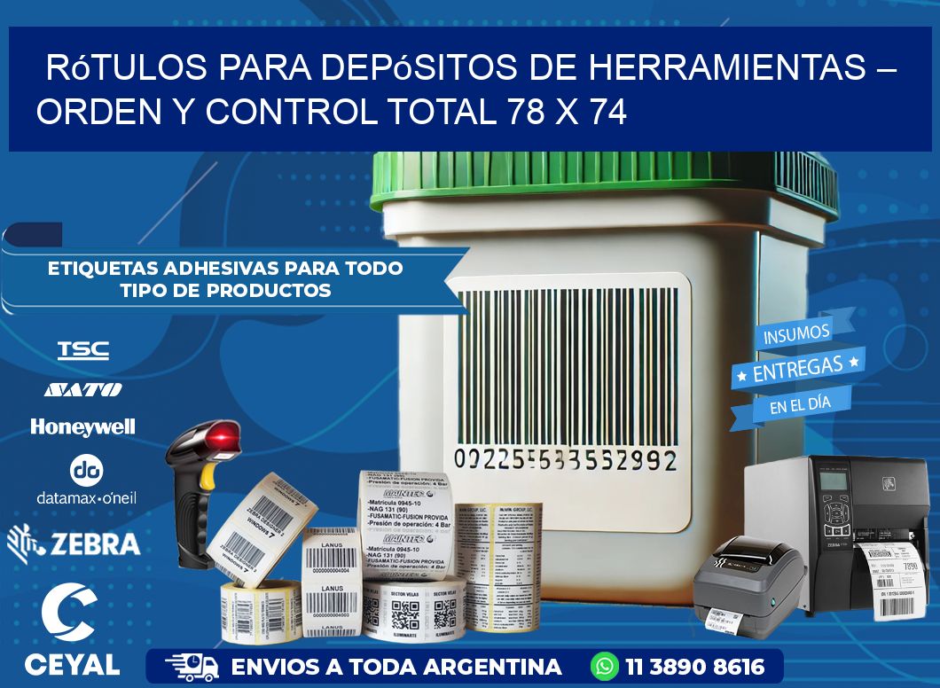 Rótulos para Depósitos de Herramientas – Orden y Control Total 78 x 74