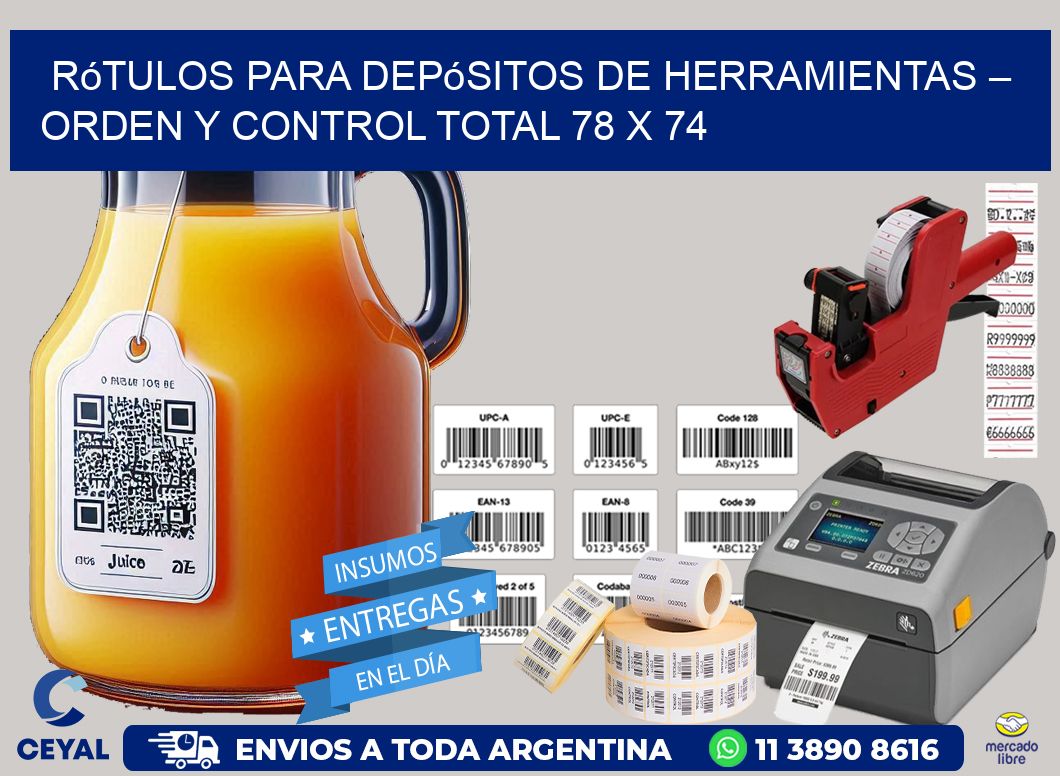 Rótulos para Depósitos de Herramientas – Orden y Control Total 78 x 74