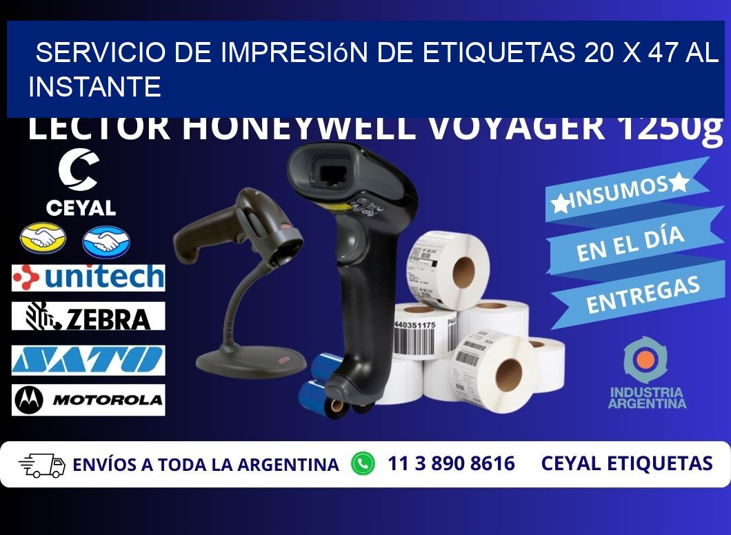Servicio de Impresión de Etiquetas 20 x 47 al Instante