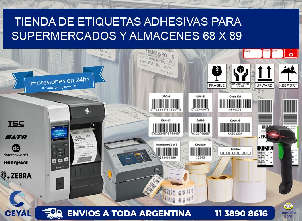 Tienda de Etiquetas Adhesivas para Supermercados y Almacenes 68 x 89