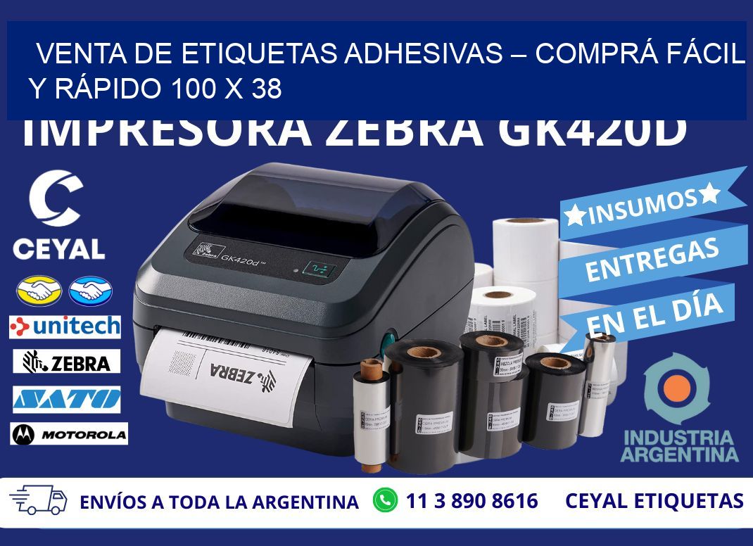 VENTA DE ETIQUETAS ADHESIVAS – COMPRÁ FÁCIL Y RÁPIDO 100 x 38