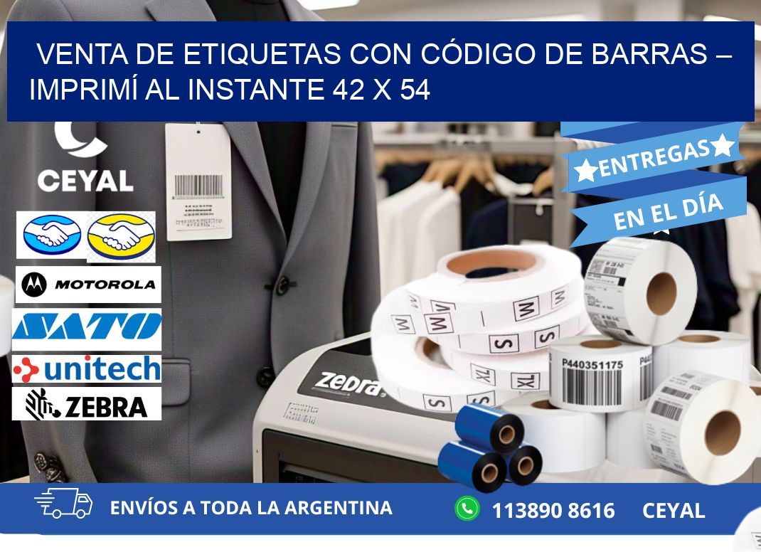 VENTA DE ETIQUETAS CON CÓDIGO DE BARRAS – IMPRIMÍ AL INSTANTE 42 x 54